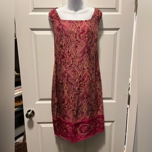 Valerie Stevens Crepe Paisley Sheath Dress Size 12